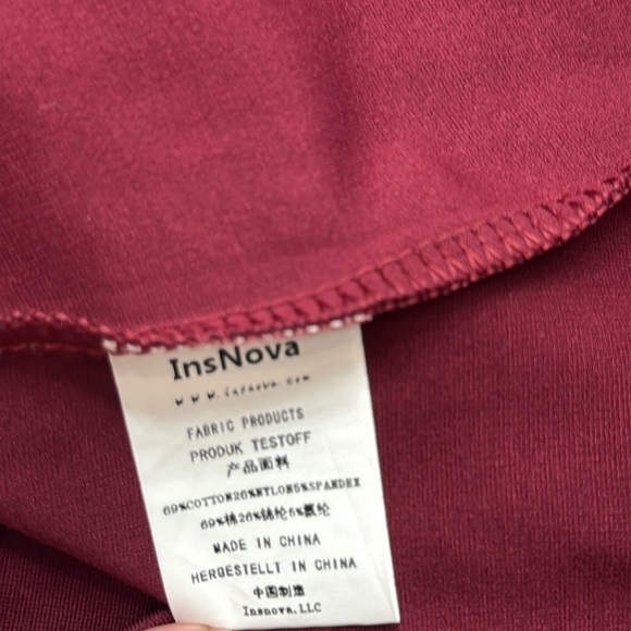 Insnova Burgundy Cold Shoulder A-Line Dress Romantic Fit & Flare Cocktail Party - Picture 4 of 13